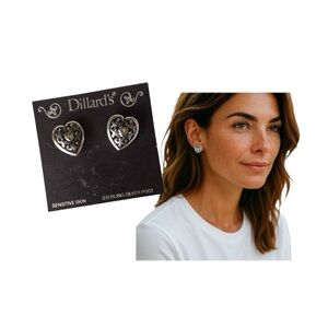 Sterling Silver Post Heart Earrings